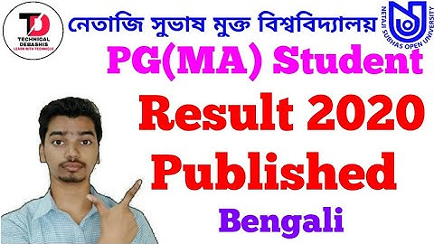 NSOU PG (MA) Result 2020 Published PGBG