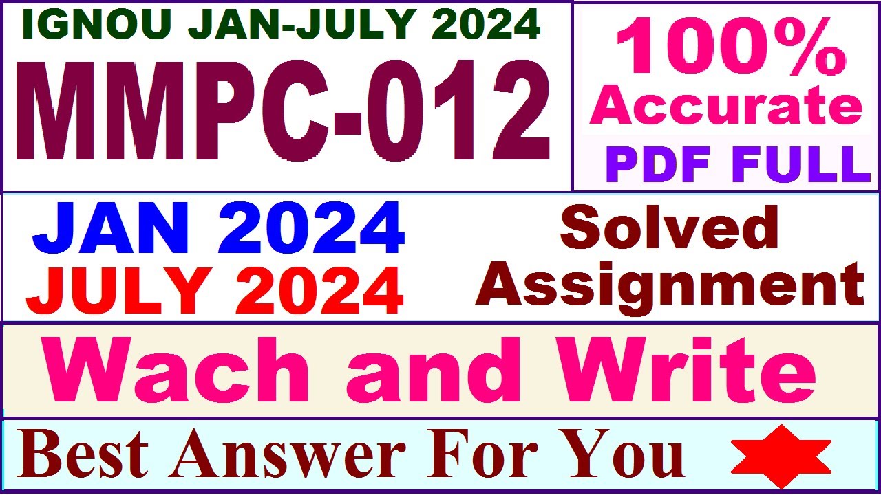 MMPC 012 solved assignment 2024 / mmpc 012 solved assignment 2024-2025 / mmpc 012 solved assignment