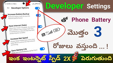 How To Increase Mobile Battery Backup With Developer Options 🤩 Telugu tech pro