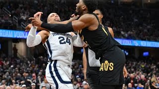 Celebrity Cavs Donovan Mitchell Gets Hit With A Cheap Shot From Dillon Brooks - Both Players Ejected Wealth