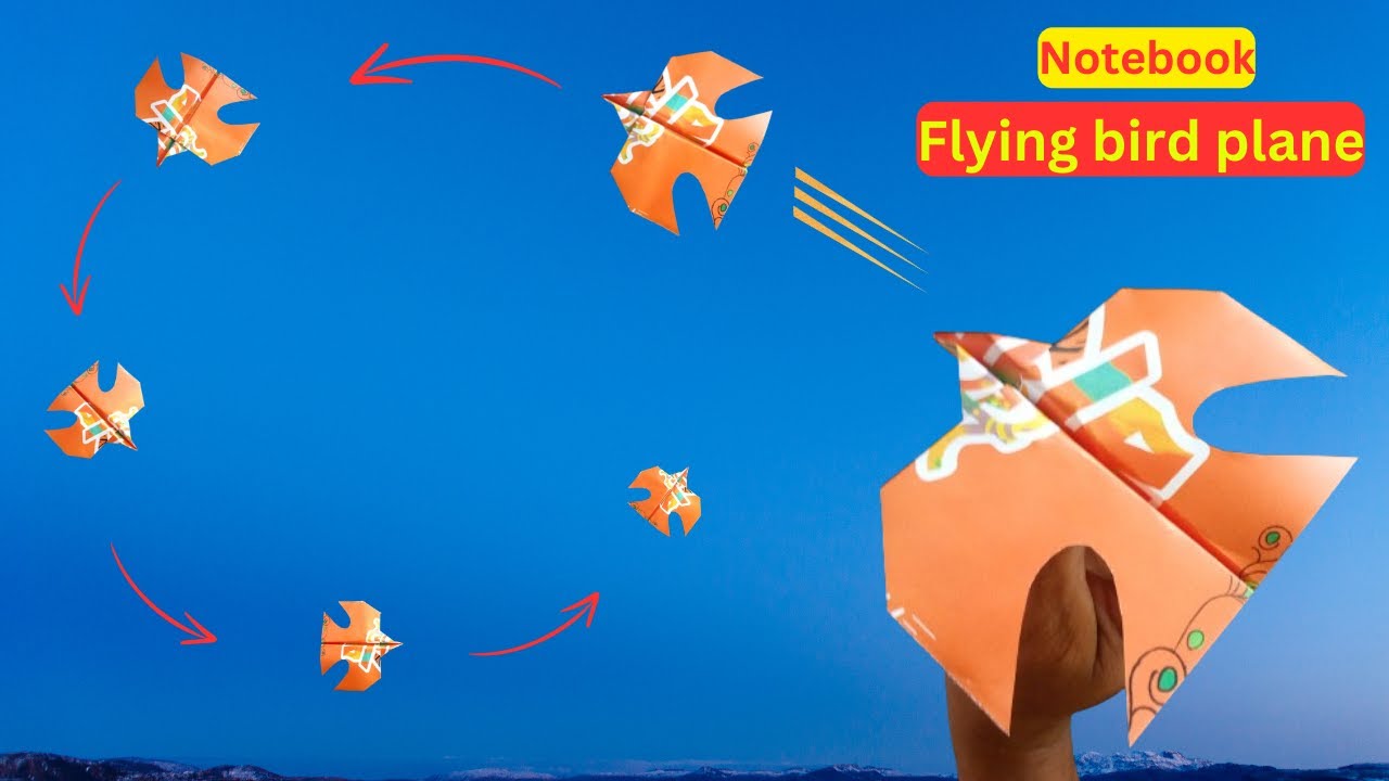 How to make notebook bird plane, flying notebook paper plane - YouTube