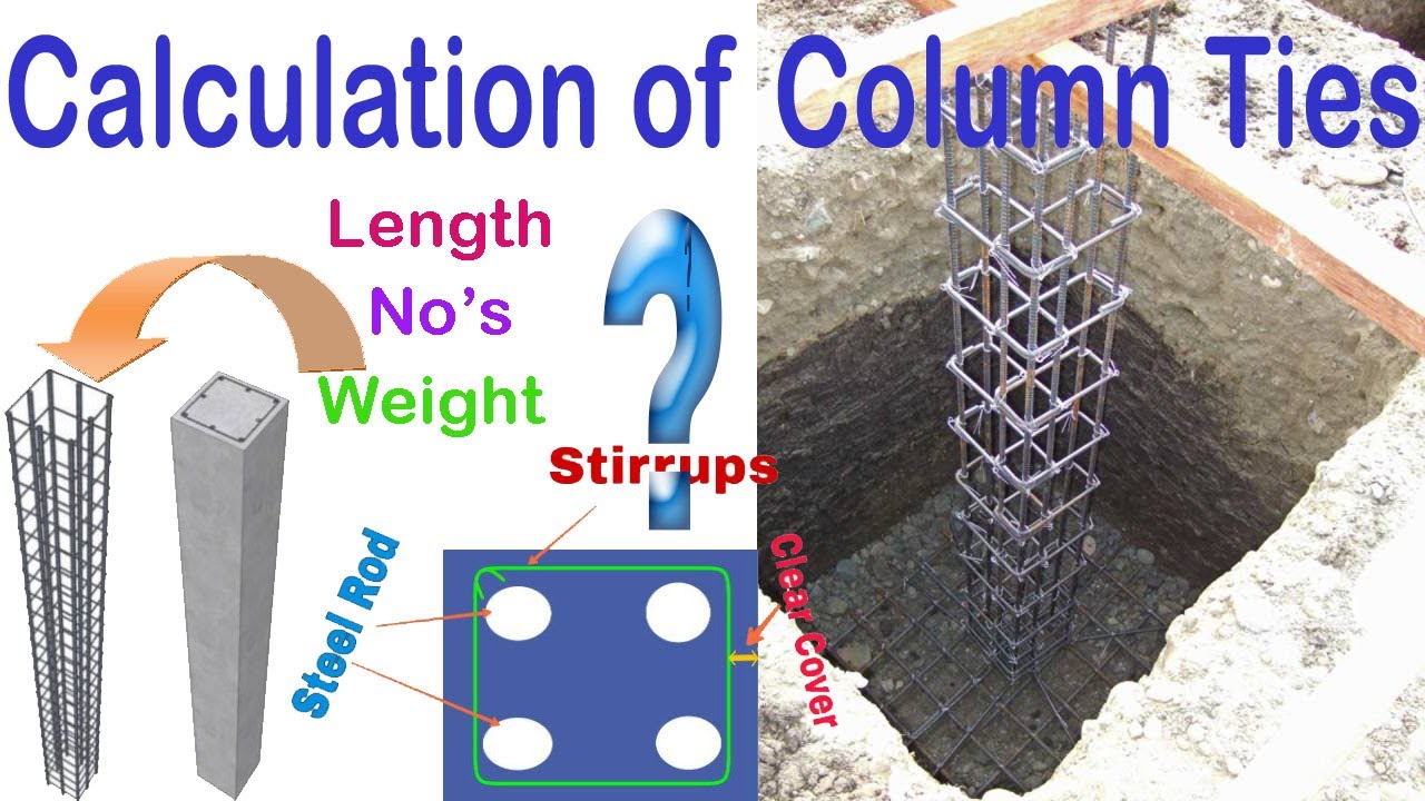 How to find out length of ties or Stirrups, No of ties/Stirrups, Weight of ties/Stirrups in