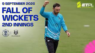 Fall of wickets in the 2nd innings | Dublin Guardians vs Belfast Wolves | ETPL