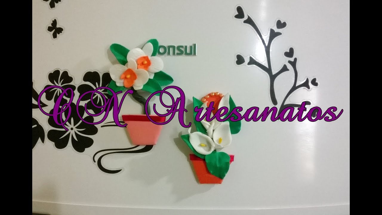 Ímã de geladeira: vaso de flores