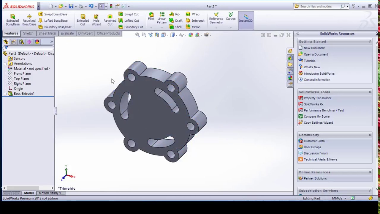 Solidworks tutorial circular pattern center point arc slot YouTube