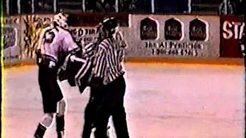 Brent Schaal #25 vs Dave Belanger #17 BCHL 01-02