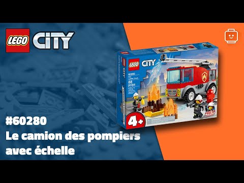 LEGO City 60280 Le camion des pompiers avec échelle et mini figurines de  pompier 