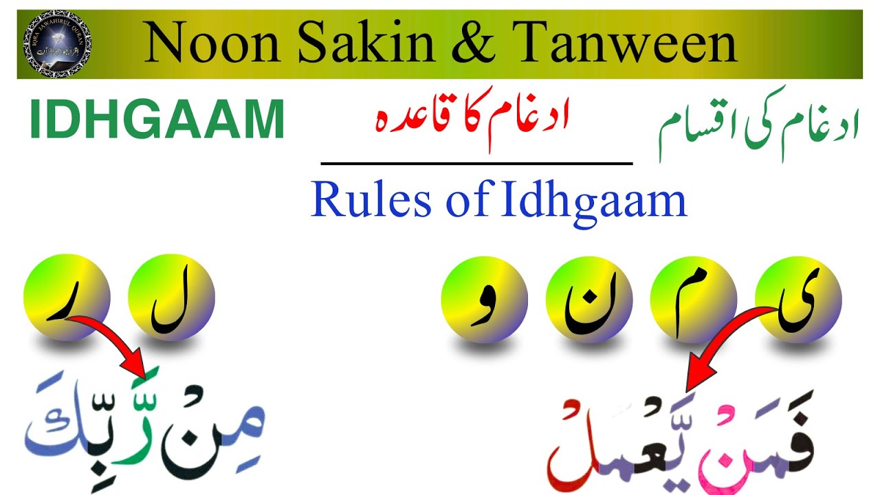 Rules of idhgaam | ادغام کا قاعدہ | By Bint e Abdul Rehaman 