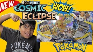 New Pokemon Cosmic Eclipse Pikachu GX and Eevee GX Special Collection Box Opening