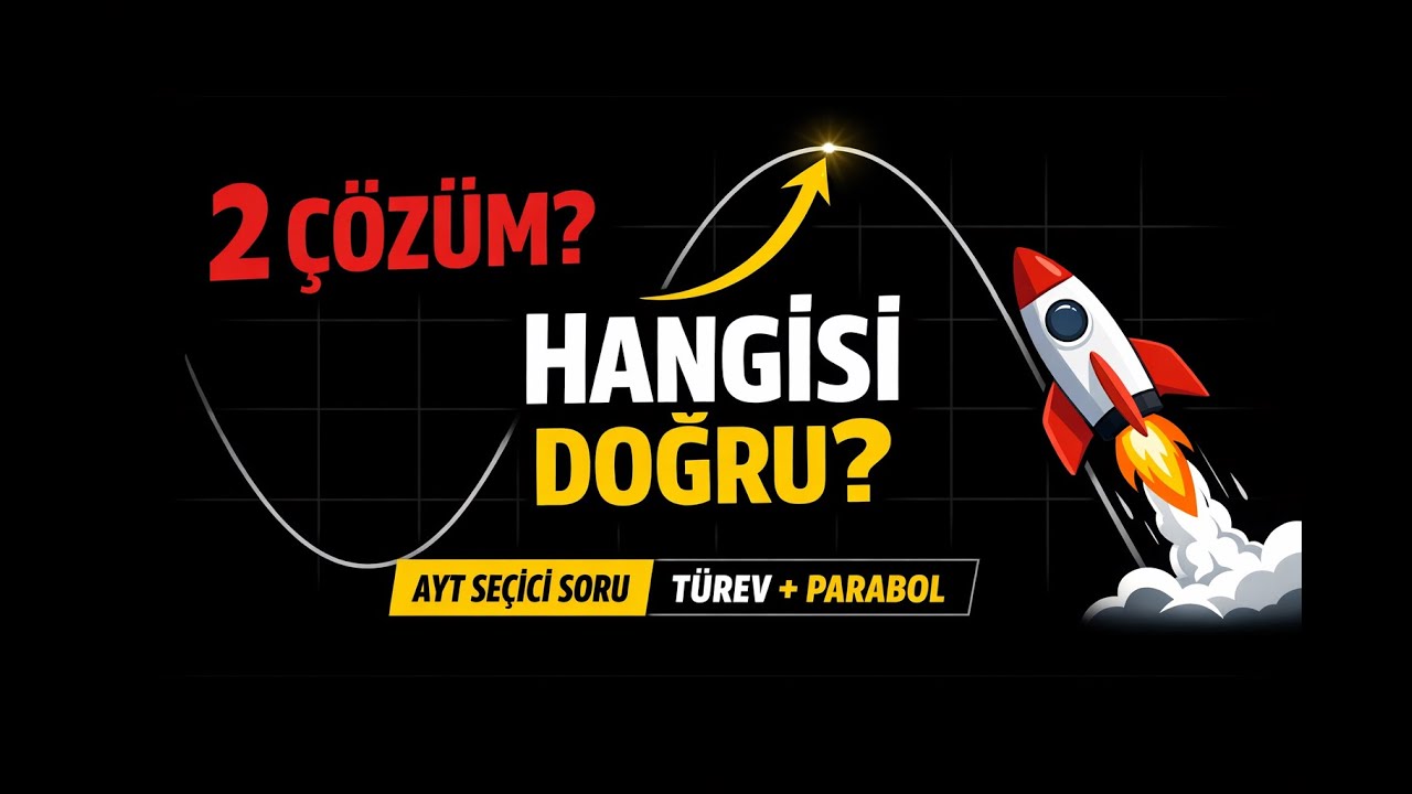 AYT Matematik Seçici Roket Sorusu  | Türev Yorumu + Parabol Tepe Noktası | Tek Çözüm