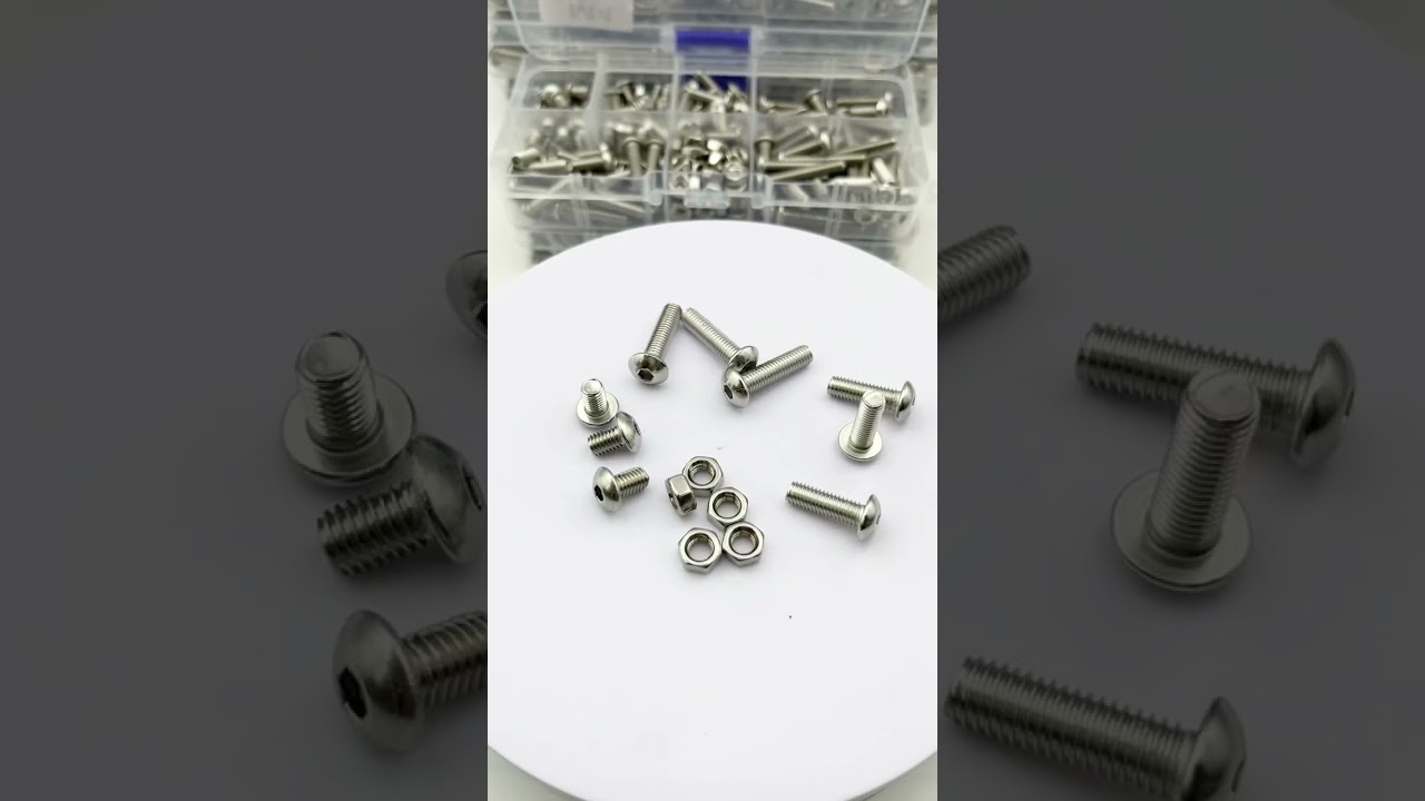 120-434Pcs 304 Stainless Steel Hex Button Socket Head Cap Screw