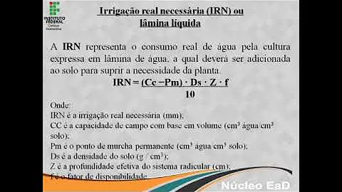 Como calcular o tempo de irrigação?