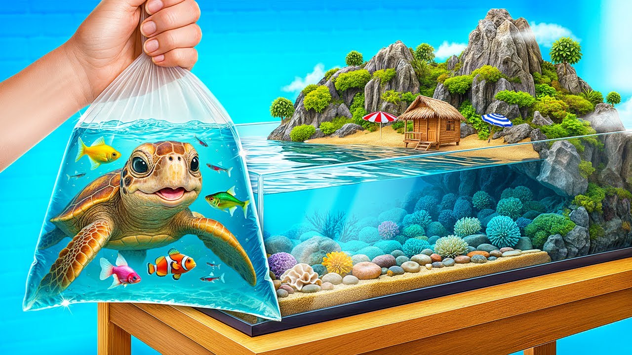 Construímos un Acuario para Peces y una Tortuga