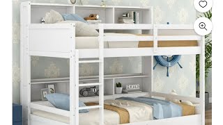 Kids Twin Bunk Bed Assembly w/ Storage and matress.