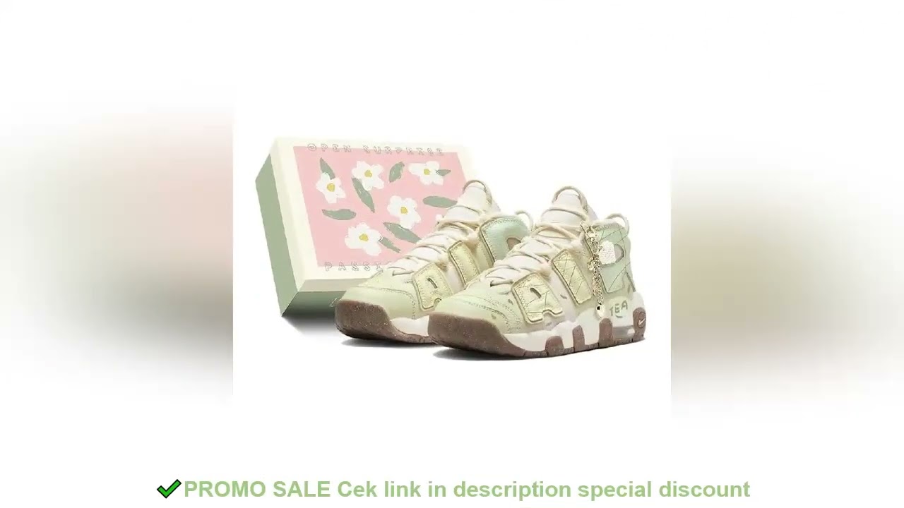 [Custom Yellow-green striped leather canopy S-BOX]Nike Air More Uptempo Anti-Slip Wear-Resistant Mid