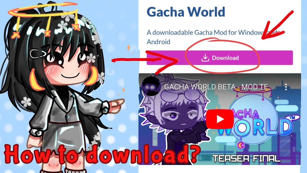 Review new gacha life mod // gacha world // gacha mod (read desc