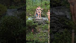 Crazy cliff jumping by the waterfall - Ha Giang Loop #waterfall #travel #nature