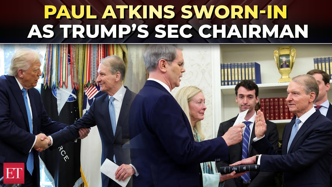 President Trump attends oath ceremony of SEC Chairman Paul Atkins in White House