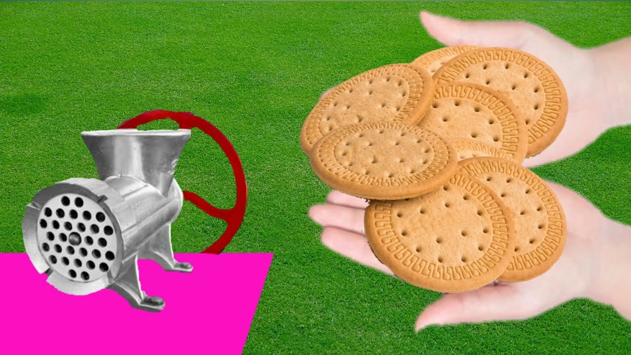 Experiment Grinder, Experiment Meat grinder vs Biscuits, Experiment meat grinder Vs Biscuits