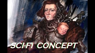 SciFi Character Concept painting process. Part 1