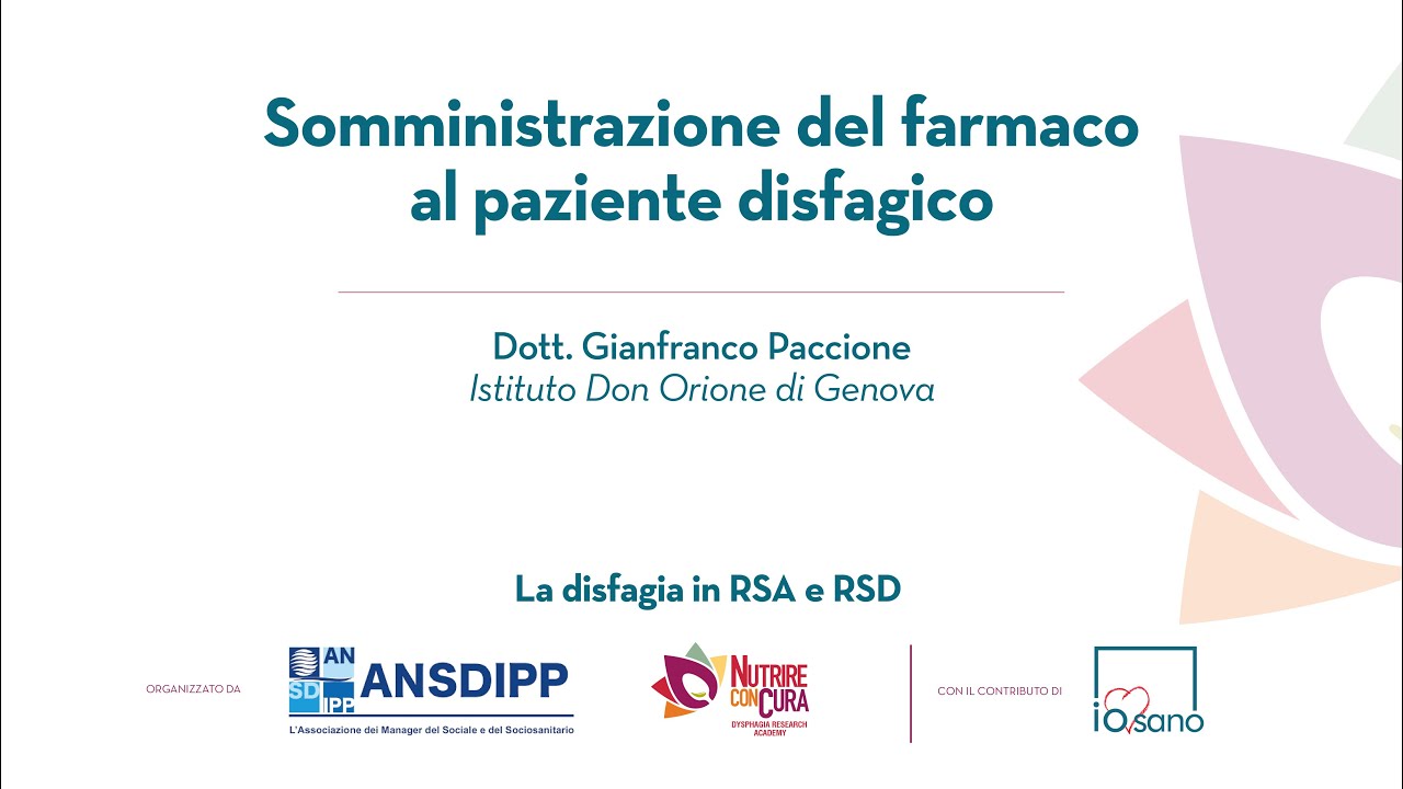 GIANFRANCO PACCIONE | SOMMINISTRAZIONE DEL FARMACO