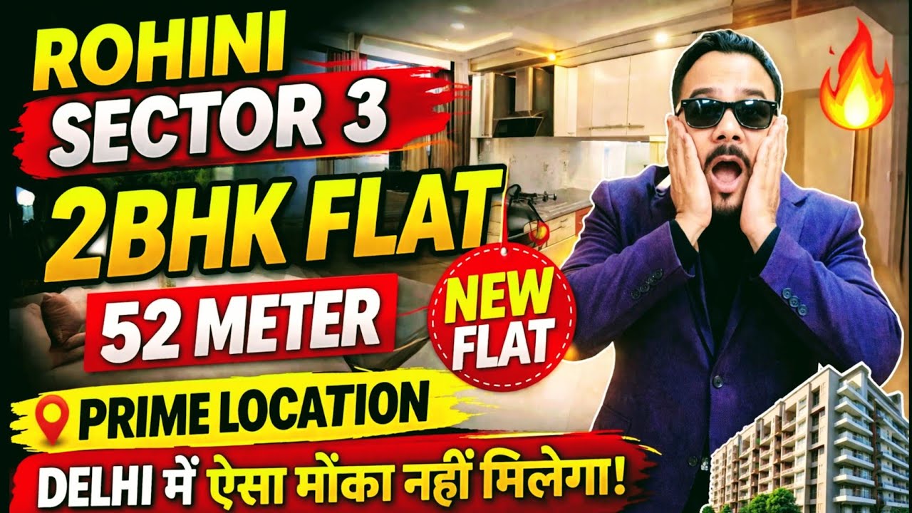Rohini Sector 3 में 2BHK Flat | 52 Meter Prime Location 🔥Delhi में ऐसा ...