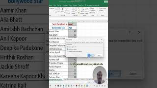 Excel Data Sorting - Numeric Data Sort Example #excel #strings #drguptasdataanalyticslab #shorts