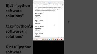 Python certification exam Question-55  #coding #shortsfeed #shorts #pythonprogramming#shortvideo#ai