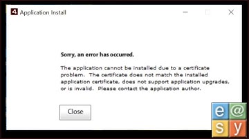 SARS E@syfile - Certificate Error Updating