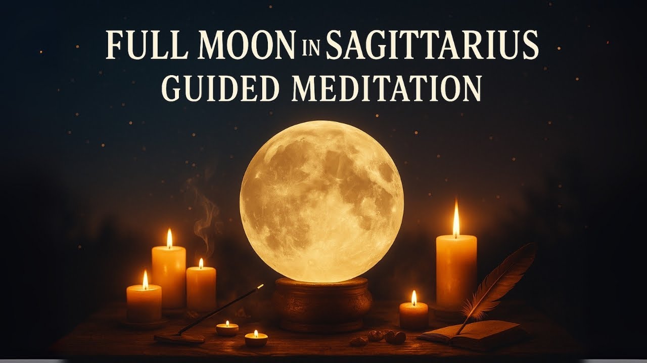 🌕 Full Moon in Sagittarius Guided Meditation | Sacred Freedom & Expansion | Night Soundscape