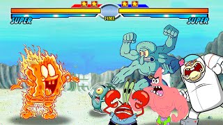 Reef Rumble Tournament Of Power - Spongebob Squarepants Vs Sandy Patrick Squidward Krabs Larry
