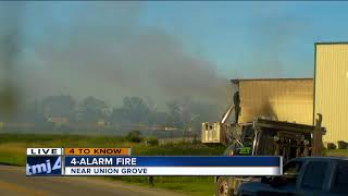 Fire still burning at Johns Disposal facility in Racine County