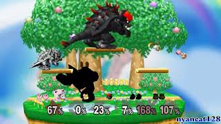 Super Smash Bros. Melee Crazy Mod Request: 6 Player Mushroom Stacking on Dream Land screenshot 3