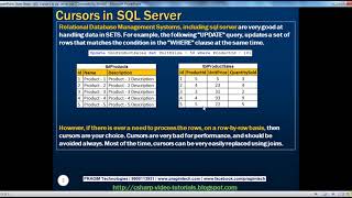 Cursors in sql server   Part 63