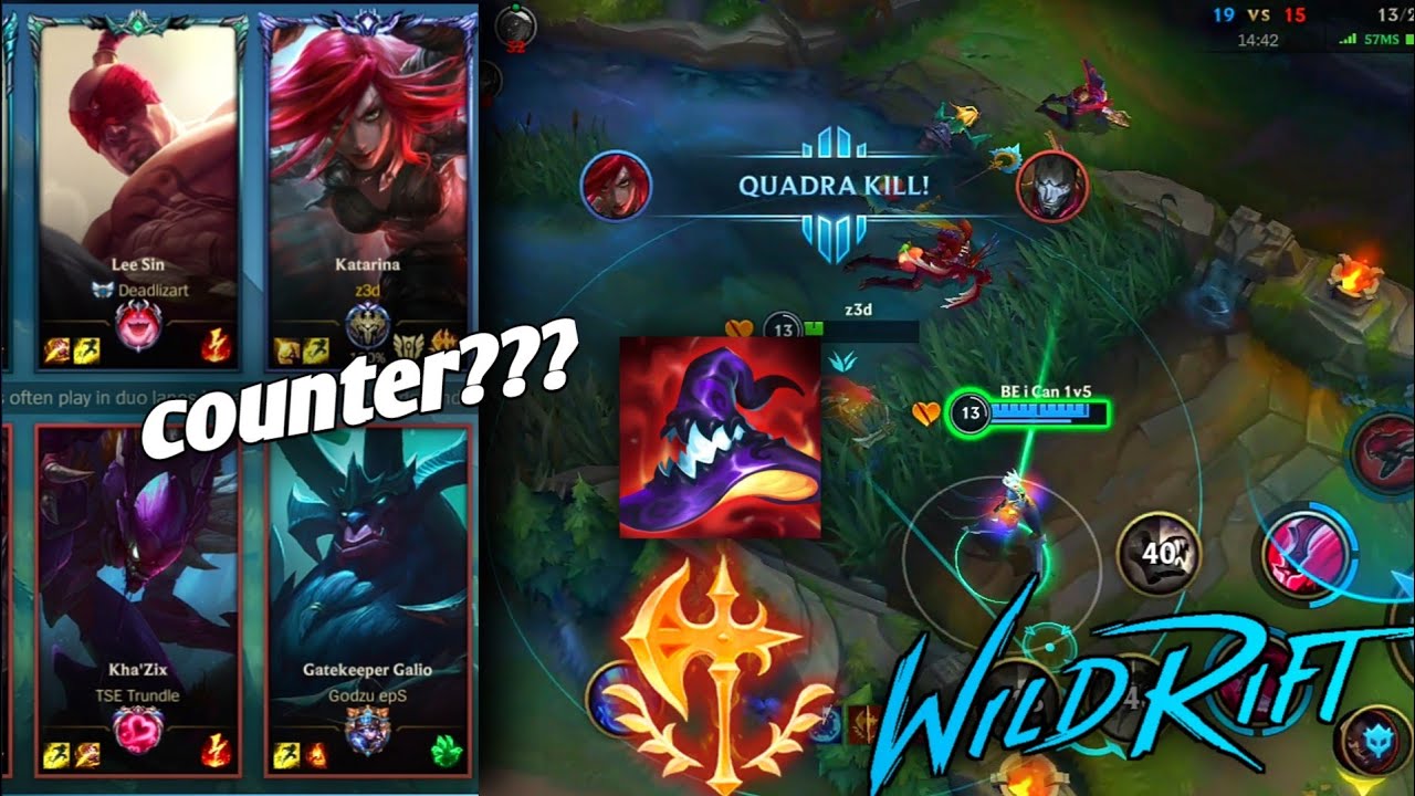 Can Galio counter me? Katarina Wild Rift gameplay YouTube