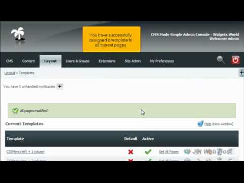 How to assign a template to all pages in CMS Made Simple