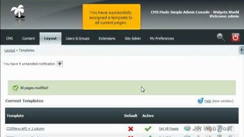 How to assign a template to all pages in CMS Made Simple