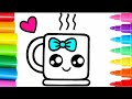 How to draw a cute cup for kids/Cómo dibujar una linda taza para niños