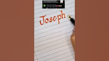 Joseph in printed handwriting and cursive handwriting #comment your name  #cursive writing #ytshorts