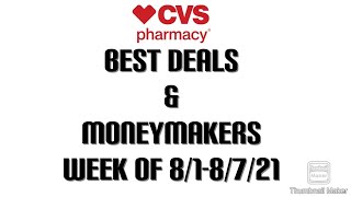 CVS Best Deals & Moneymakers - Week of 8/1-8/7/21 CVS Best Deals & Moneymakers - Week of 8/1-8/7/21