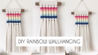 DIY: RAINBOW MACRAME WALLHANGING | EASY MACRAME RAINBOW TUTORIAL | (step by step)