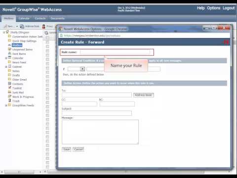 Using GroupWise WebAccess to Create a Forward Rule