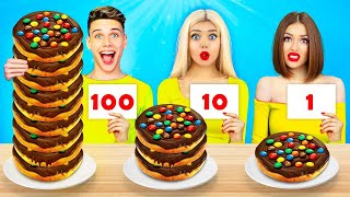 100 Kat Çikolatalı Yiyecek Meydan Okuması | 1 VS 100 Katlı Lezzetler Yeme! RATATA’dan Çılgın Mukbang