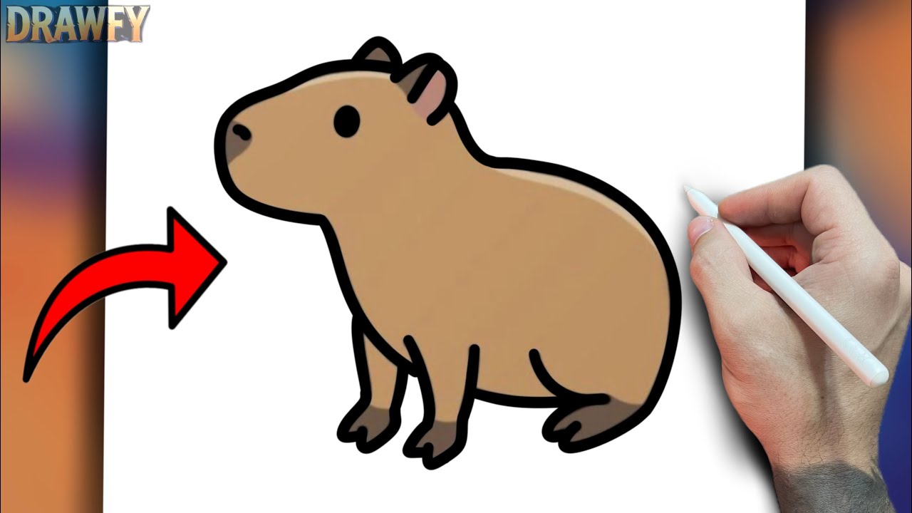 Como Desenhar uma CAPIVARA FOFA passo a passo Fácil - YouTube