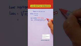Luas segitiga sembarang | Memakai Rumus Heron ‼️#shorts #matematika #maths #luassegitiga