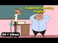 Suppandi learning english  funny english class  animated story  cartoon stories  funny cartoons