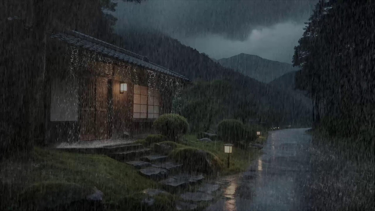 Soothe Anxiety Rain Sounds Falling on Old Tin Roof for Deep Sleep and Calmness