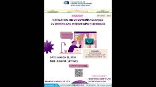 Webinar on Navigating the UK Governance Space - CV Writing and Interview Techniques