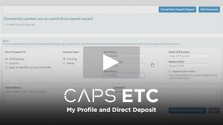 CAPS ETC: Employee's "My Profile"