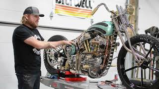 The Making Of 1948 Harley-Davidson Panhead Custom Motorcycle Talking Plate Chassis Backend Build